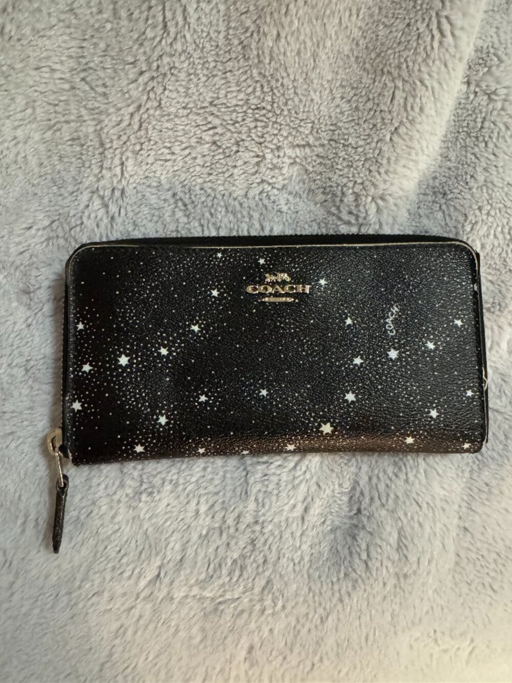 Coach Celestial Star Print Accordion Zip Long Wallet